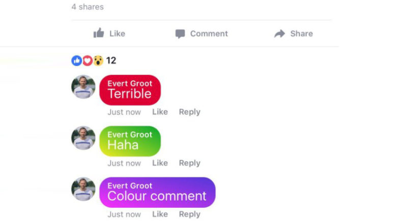 ფეისბუქზე მალე ფერადი კომენტარები გამოჩნდება