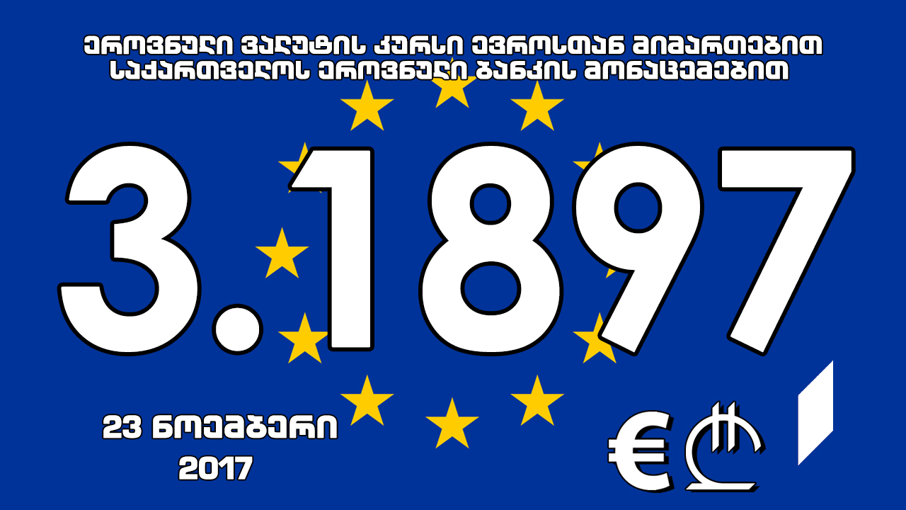 1 ევროს ოფიციალური ღირებულება 3.1897 ლარი გახდა