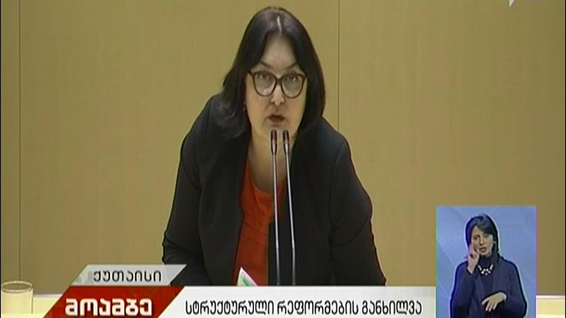 მთავრობის სტრუქტურული რეორგანიზაცია - განხილვა პარლამენტში