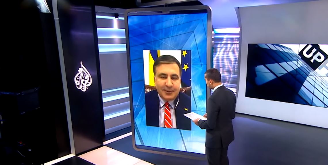 Al Jazeera-ს ჟურნალისტი სააკაშვილს - უკრაინაში თქვენი პარტიის რეიტინგი მხოლოდ ერთი პროცენტი იყო, ერთი პროცენტი