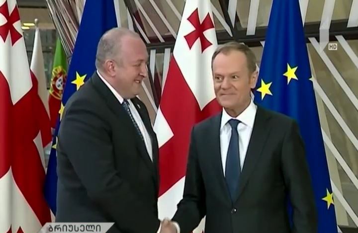 ვიზალიბერალიზაციის გამოწვევები - საქართველოს პრეზიდენტი დონალდ ტუსკს და ჟან-კლოდ იუნკერს შეხვდება