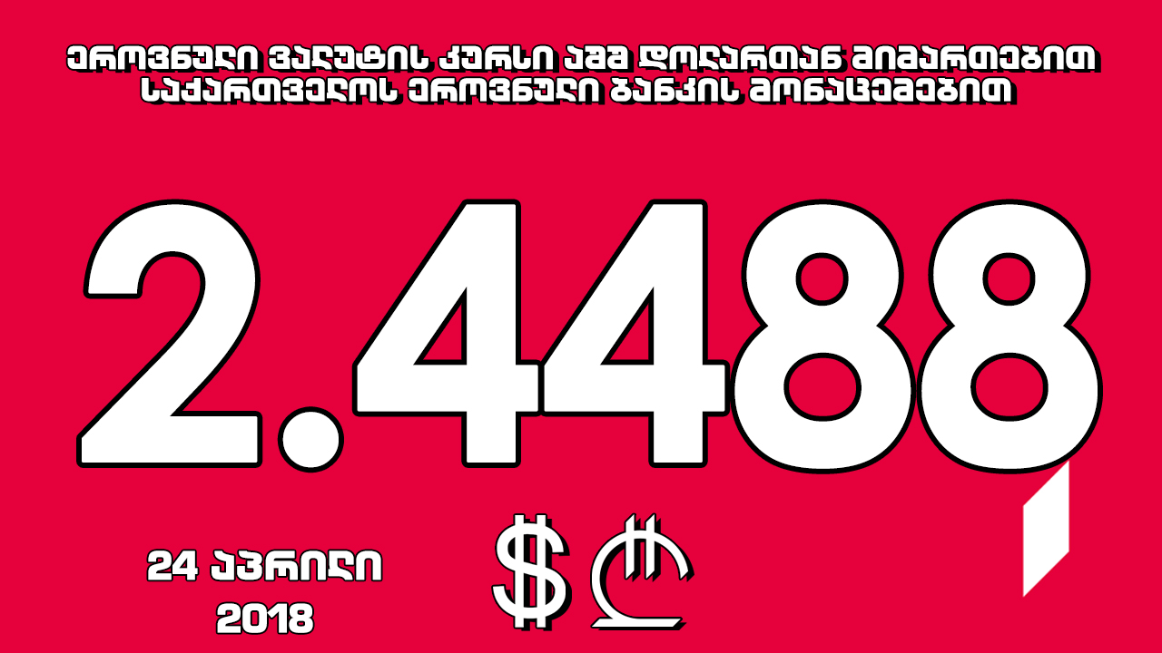 1 აშშ დოლარის ოფიციალური ღირებულება 2.4488 ლარი გახდა