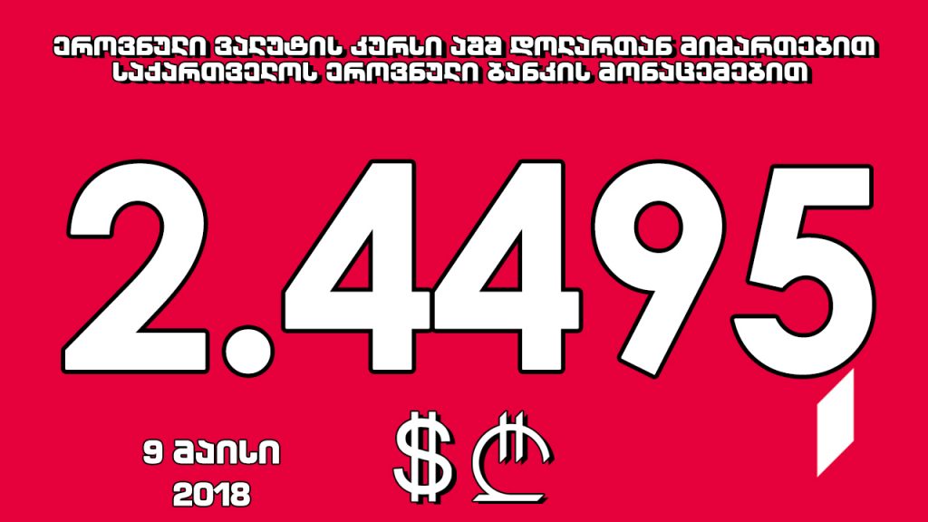 1 აშშ დოლარის ოფიციალური ღირებულება 2.4495 ლარი გახდა