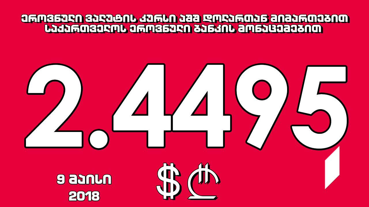 1 აშშ დოლარის ოფიციალური ღირებულება 2.4495 ლარი გახდა