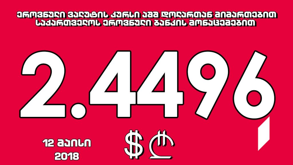 1 აშშ დოლარის ოფიციალური ღირებულება 2.4496 ლარი გახდა