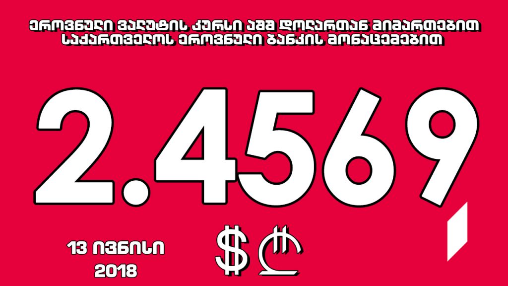 1 აშშ დოლარის ოფიციალური ღირებულება 2.4569 ლარი გახდა