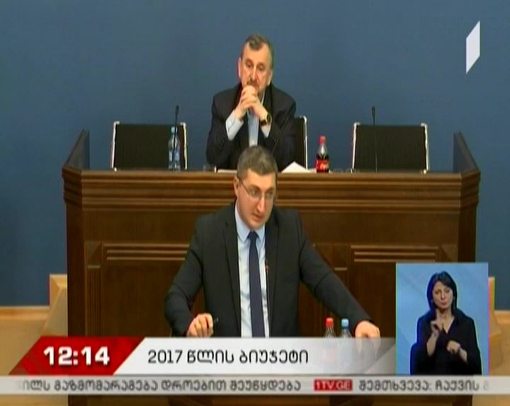 გიორგი კაკაურიძე 2017 წლის სახელმწიფო ბიუჯეტის შესრულების ანგარიშს ენმ-ს წევრებს აცნობს