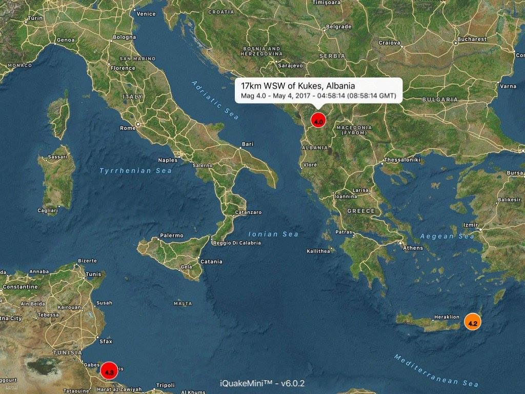 ალბანეთში 5.1 მაგნიტუდის მიწისძვრა მოხდა
