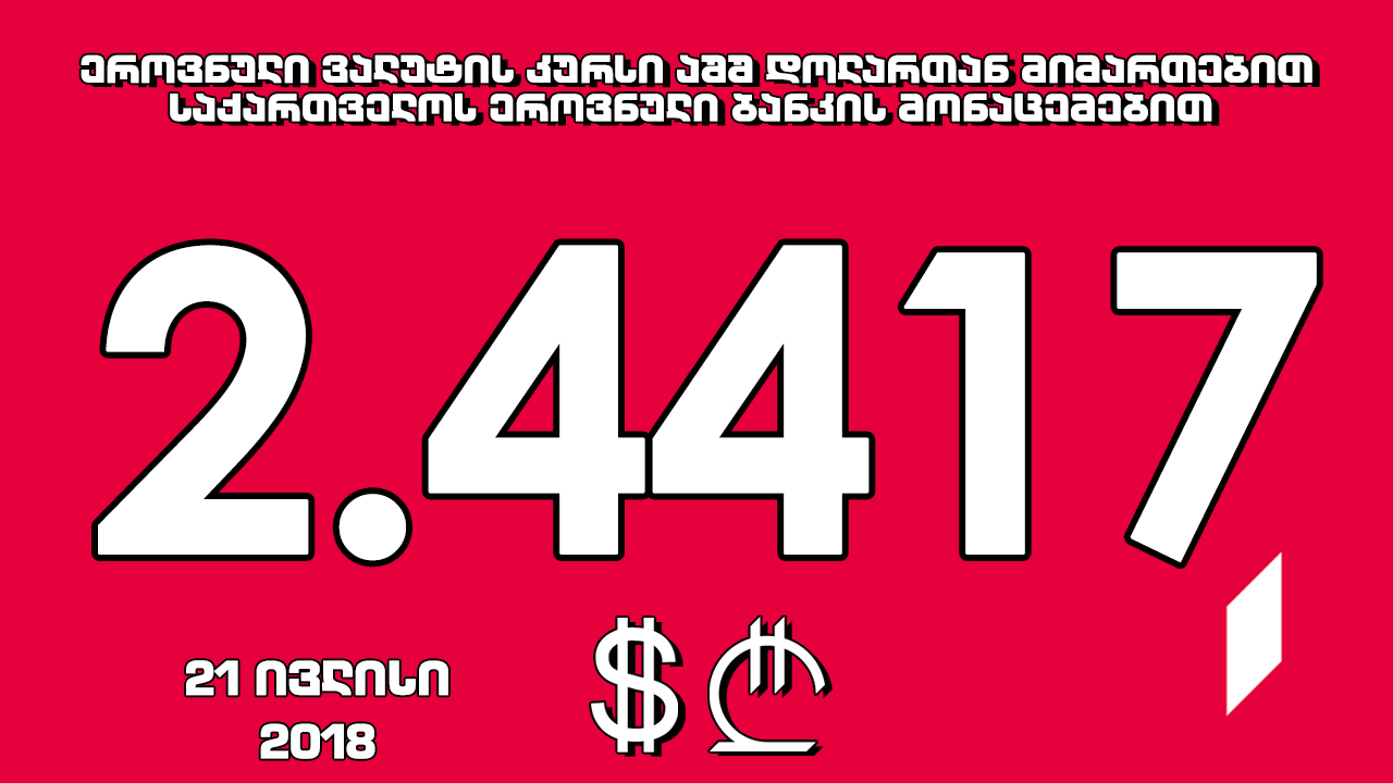 1 აშშ დოლარის ოფიციალური ღირებულება 2.4417 ლარი გახდა