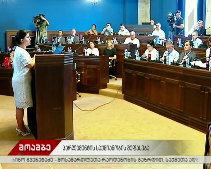 მეცხრე მოწვევის პარლამენტის საქმიანობის შესახებ წლიური ანგარიში