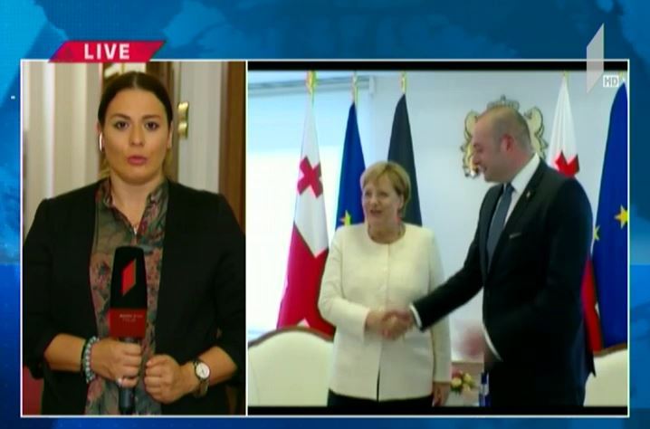 მერკელის ვიზიტი - განცხადებები პარლამენტში