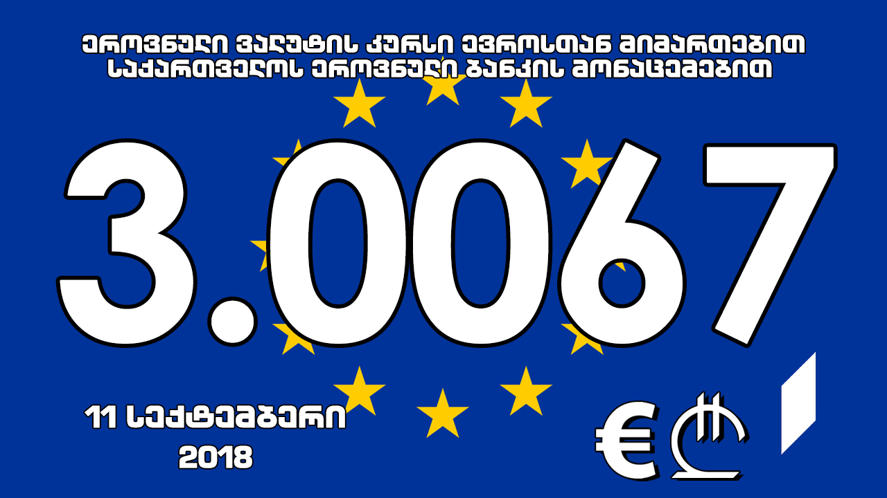 1 ევროს ოფიციალური ღირებულება 3.0067 ლარი გახდა