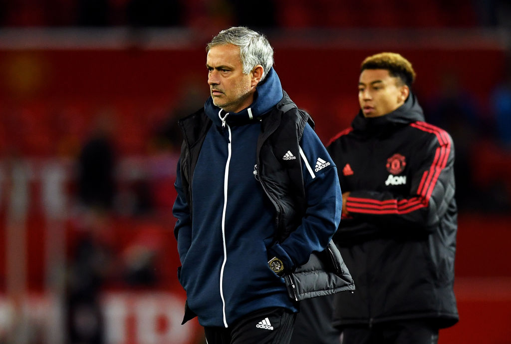 MANCHESTER, ENGLAND - SEPTEMBER 25:  Jose Mourinho, Manager of Manchester United walks off dejected after the Carabao Cup Third Round match between Manchester United and Derby County at Old Trafford on September 25, 2018 in Manchester, England.  (Photo by Gareth Copley/Getty Images)