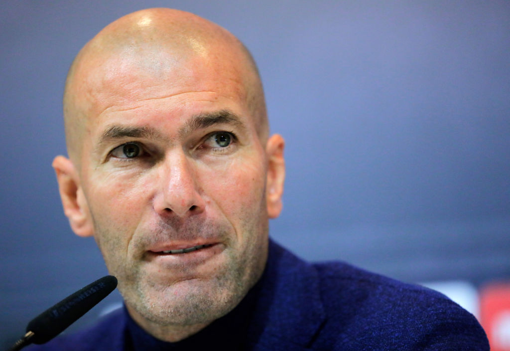 MADRID, SPAIN - MAY 31: Zinedine Zidane attends a press conference to announce his resignation as Real Madrid coach at Valdebebas Sport City on May 31, 2018 in Madrid, Spain. Zidane steps down from the position of Manager of Real Madrid, after leading the club to it's third consecutive UEFA Champions League title. (Photo by Gonzalo Arroyo Moreno/Getty Images)