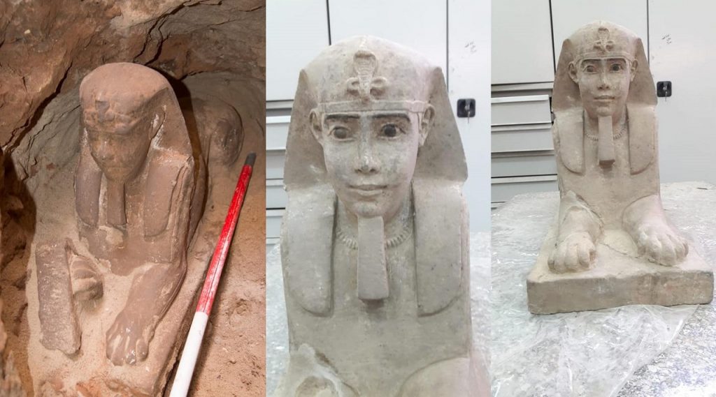 ეგვიპტეში ქვიშაქვის სფინქსის ქანდაკება აღმოაჩინეს