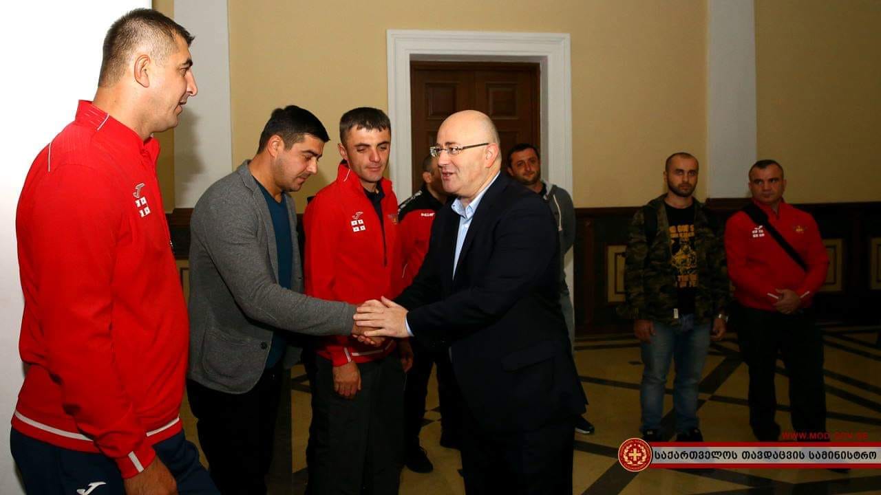 თავდაცვის სამინისტროში „ძლიერთა თამაშების“ მონაწილე სამხედროების გაცილების ცერემონია გაიმართა