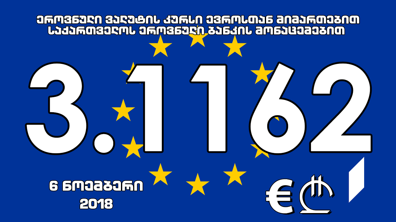 1 ევროს ოფიციალური ღირებულება 3.1162 ლარი გახდა