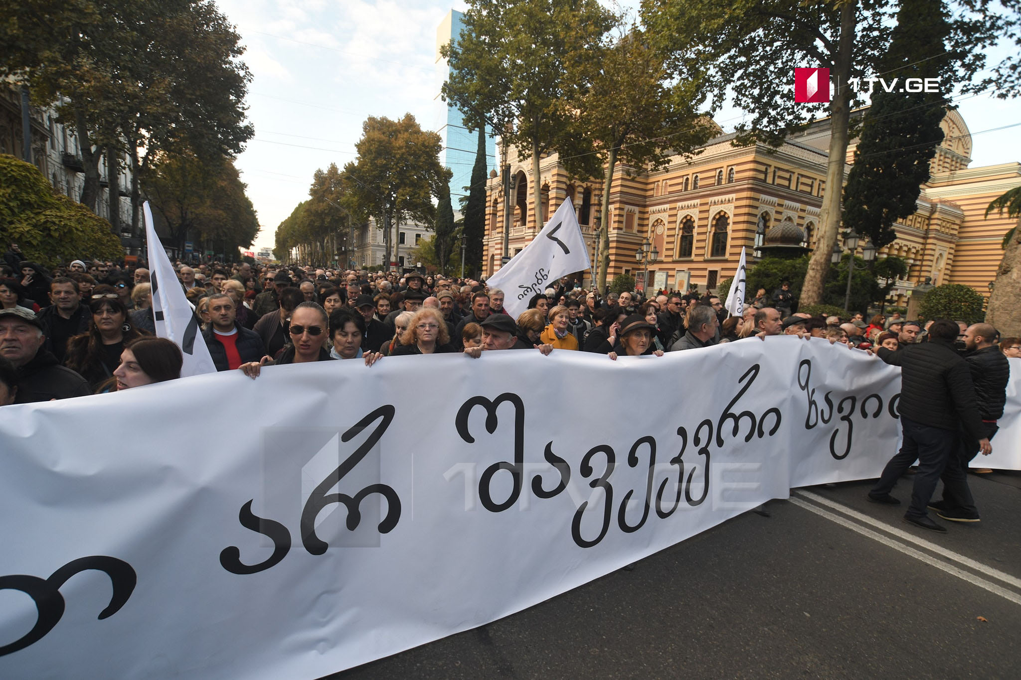 ორგანიზაცია „არა ნაციზმს“ წარმომადგენლები მსვლელობით პარლამენტის შენობისკენ დაიძრნენ
