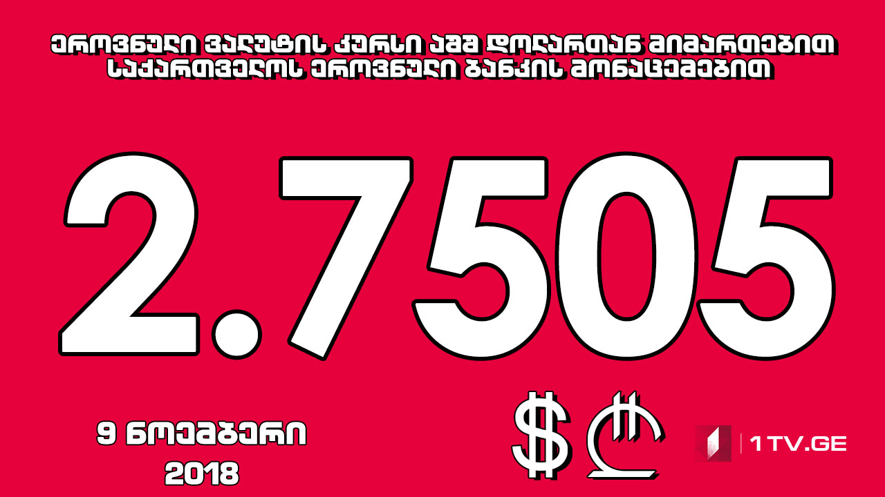 1 აშშ დოლარის ოფიციალური ღირებულება 2.7505 ლარი გახდა