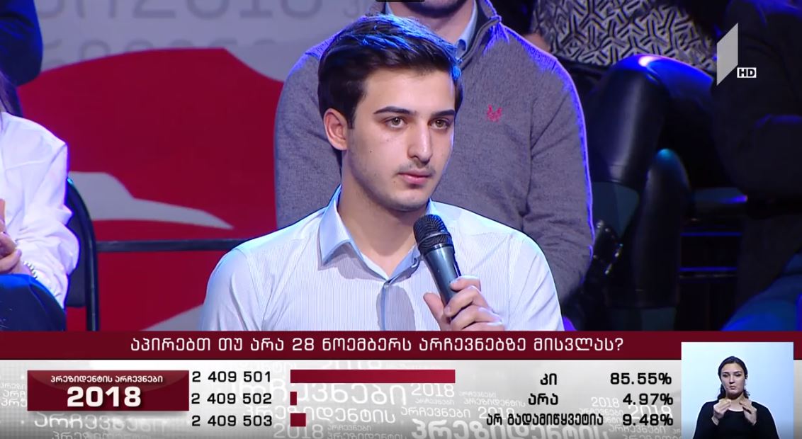სტუდენტი ცოტნე ცირდავა - ვფიქრობ, არჩევნებზე უნდა მივიდეთ ყველა და ჩვენი მოქალაქეობრივი ვალი მოვიხადოთ