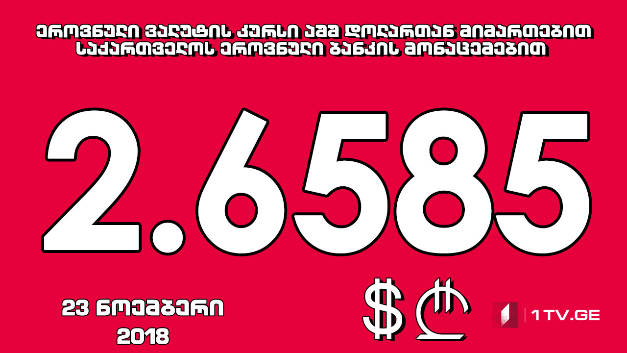 1 აშშ დოლარის ოფიციალური ღირებულება 2.6585 ლარი გახდა