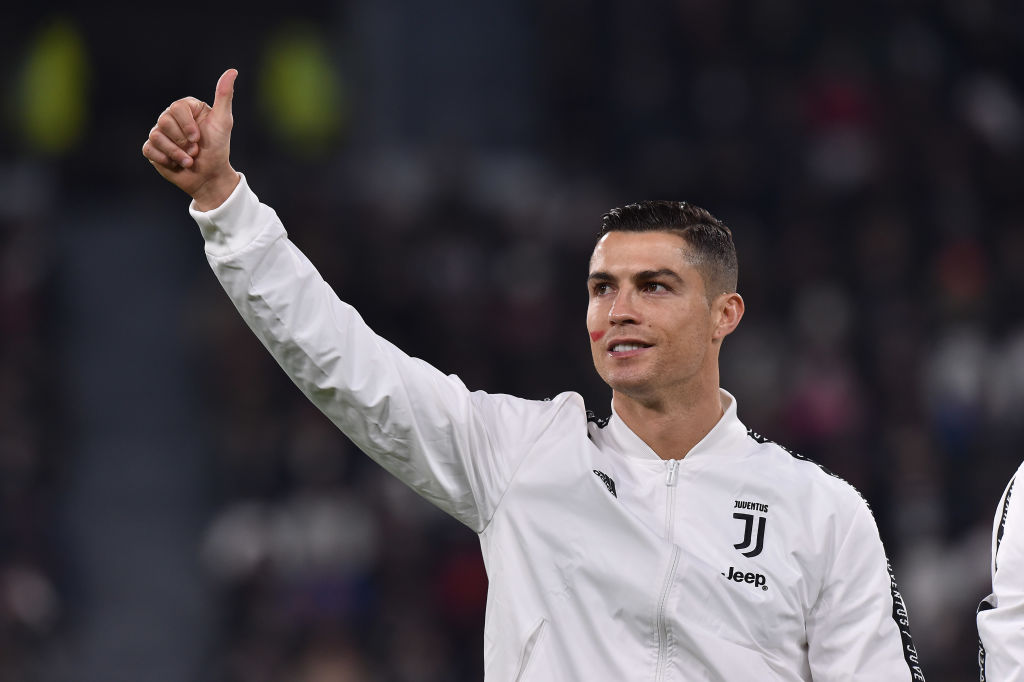 TURIN, ITALY - NOVEMBER 24: Cristiano Ronaldo of Juventus looks on prior to the Serie A match between Juventus and SPAL at Allianz Stadium on November 24, 2018 in Turin, Italy. (Photo by Tullio M. Puglia/Getty Images)