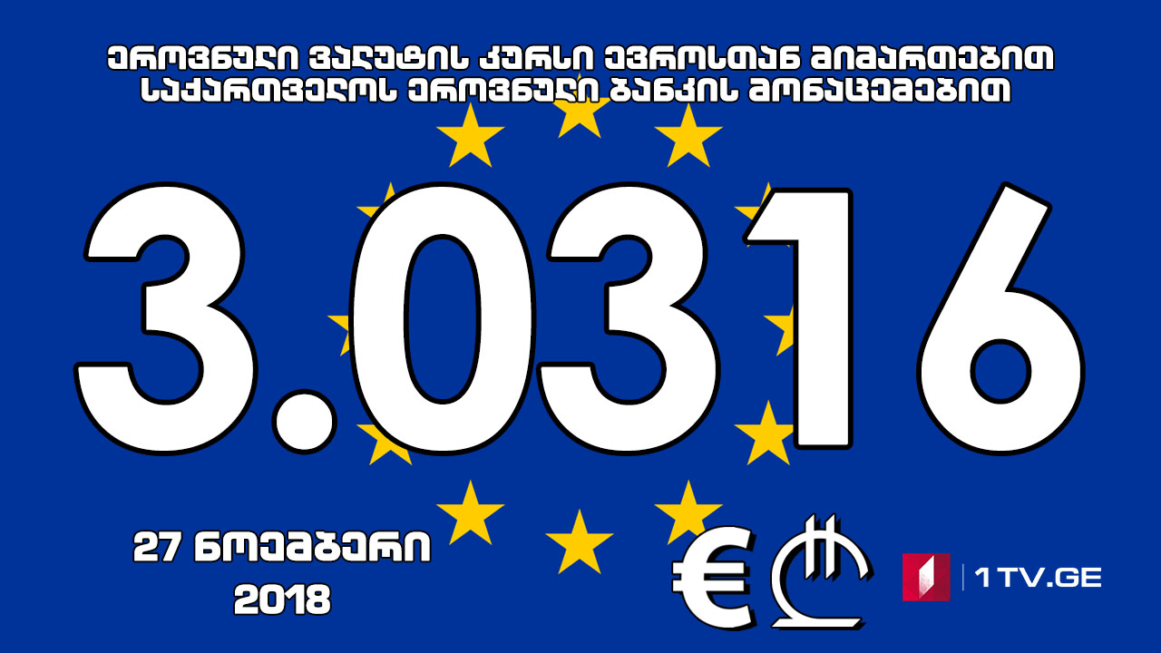 1 ევროს ოფიციალური ღირებულება 3.0316 ლარი გახდა