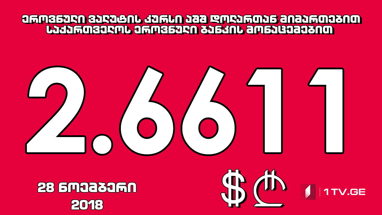 1 აშშ დოლარის ოფიციალური ღირებულება 2.6611 ლარი გახდა