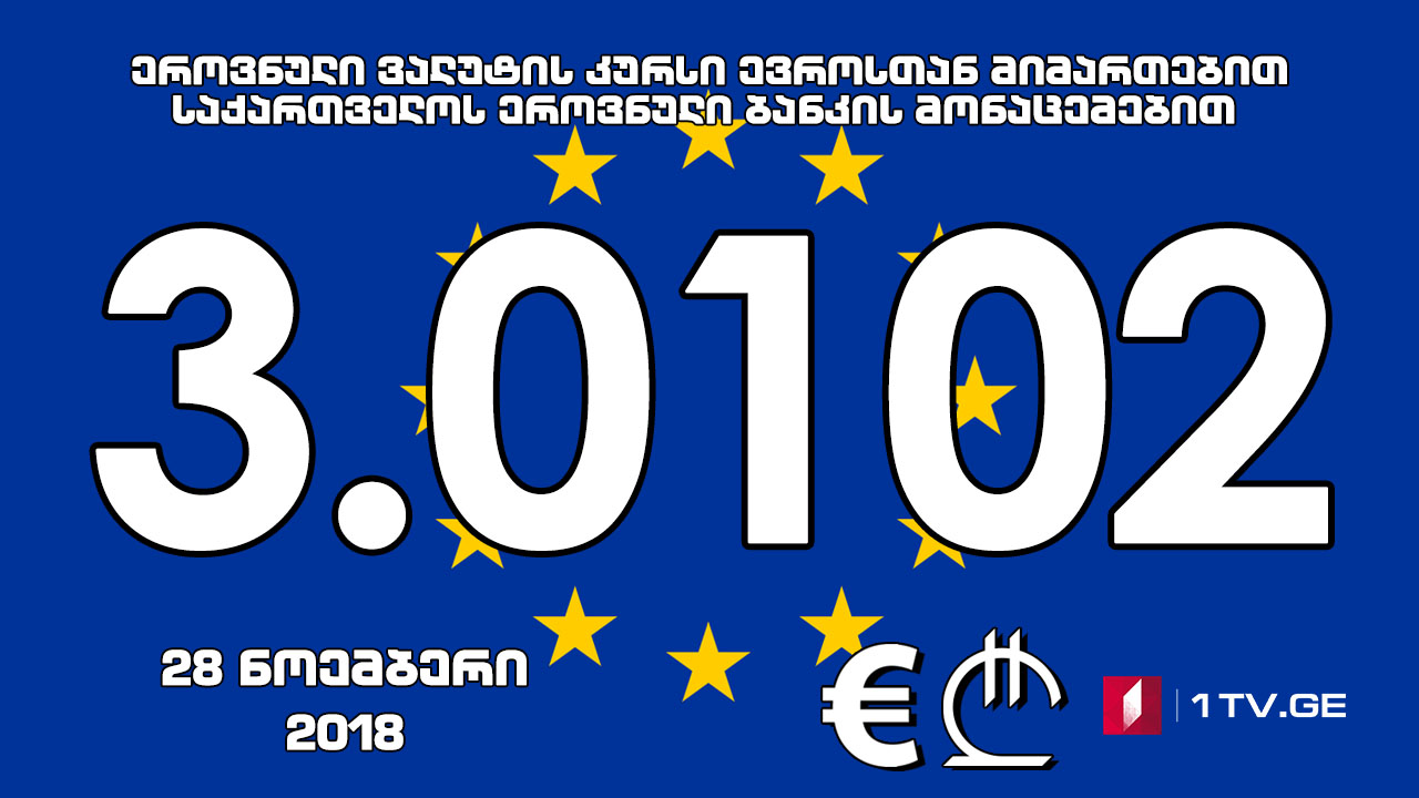 1 ევროს ოფიციალური ღირებულება 3.0102 ლარი გახდა