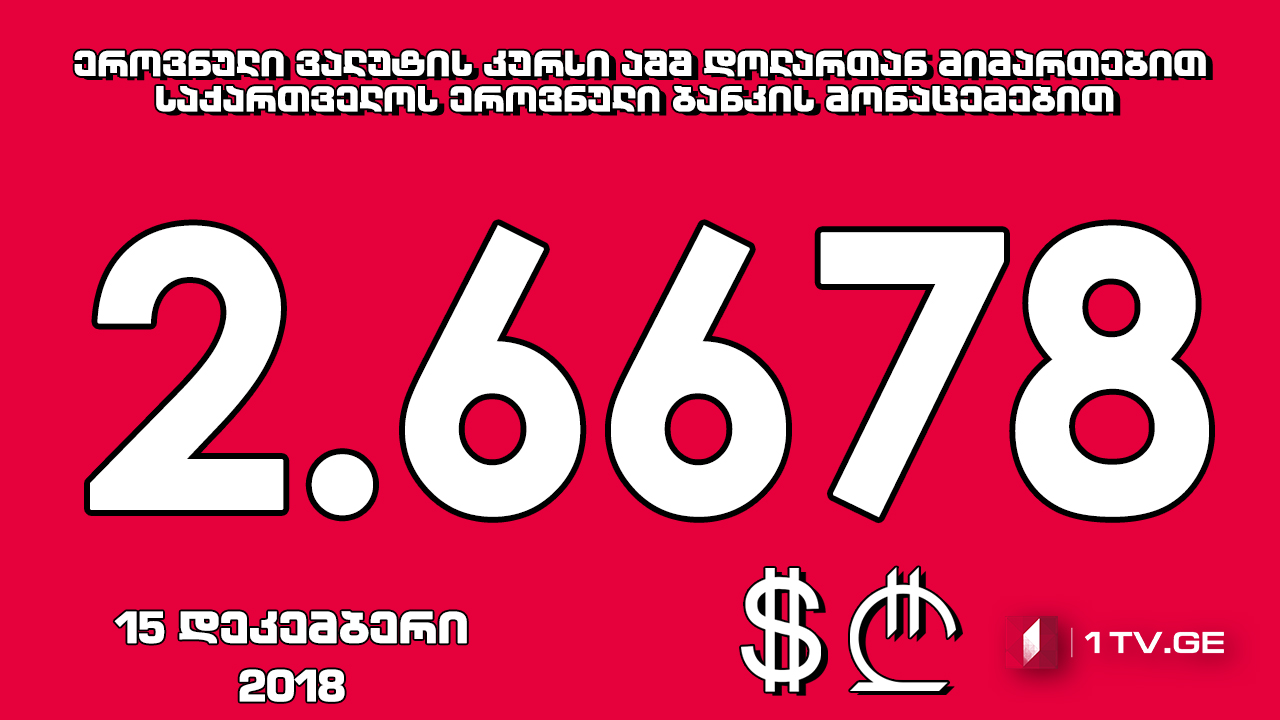 1 აშშ დოლარის ოფიციალური ღირებულება 2.6678 ლარი გახდა
