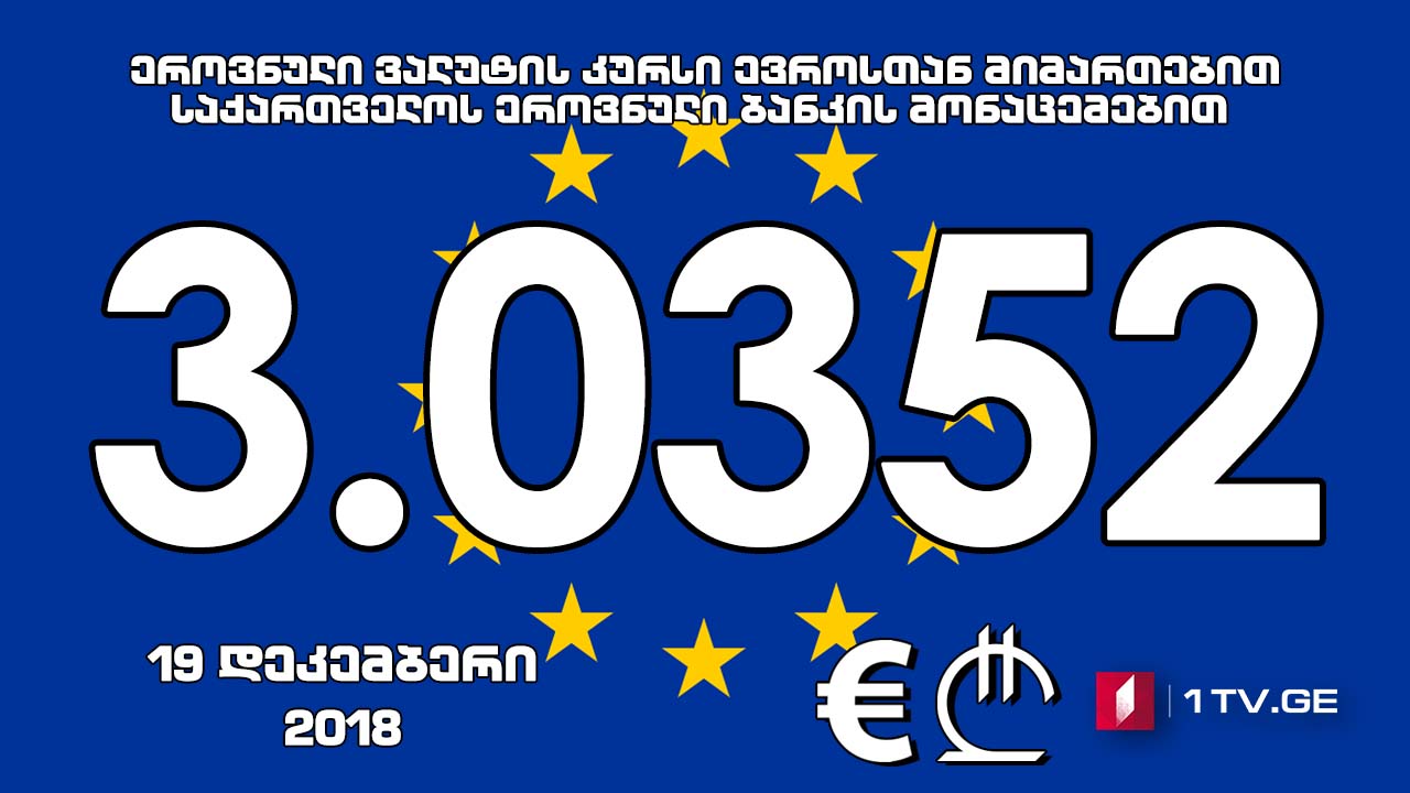 1 ევროს ოფიციალური ღირებულება 3.0352 ლარი გახდა