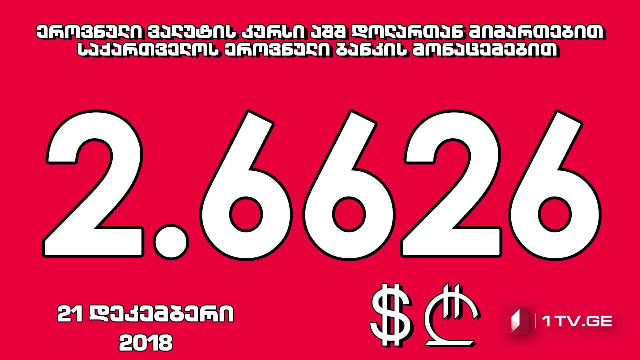 1 აშშ დოლარის ოფიციალური ღირებულება 2.6626 ლარი გახდა