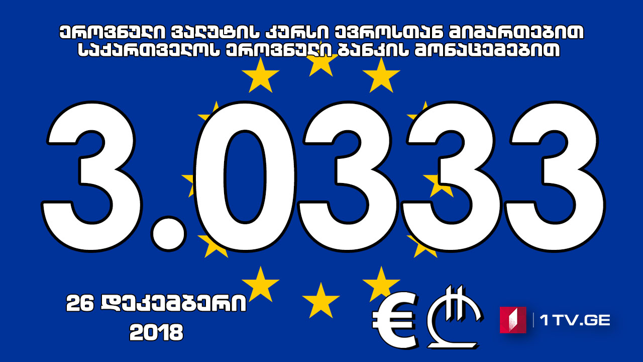 1 ევროს ოფიციალური ღირებულება 3.0333 ლარი გახდა