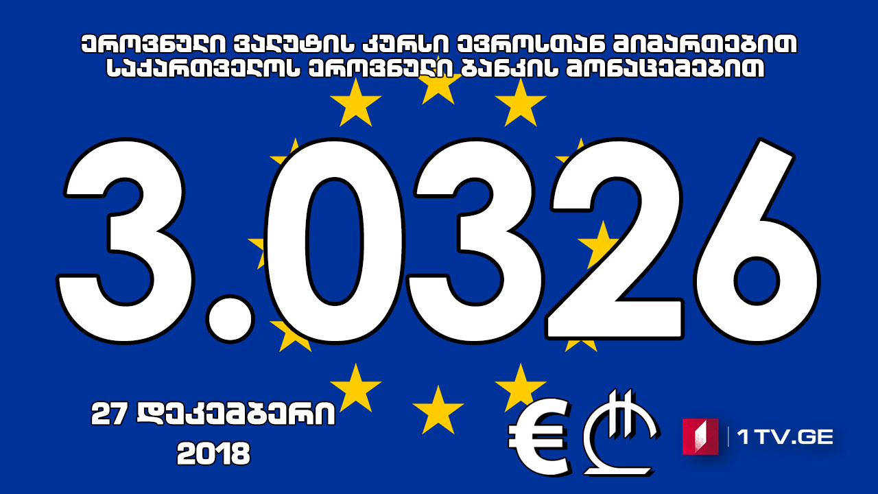 1 ევროს ოფიციალური ღირებულება 3.0326 ლარი გახდა