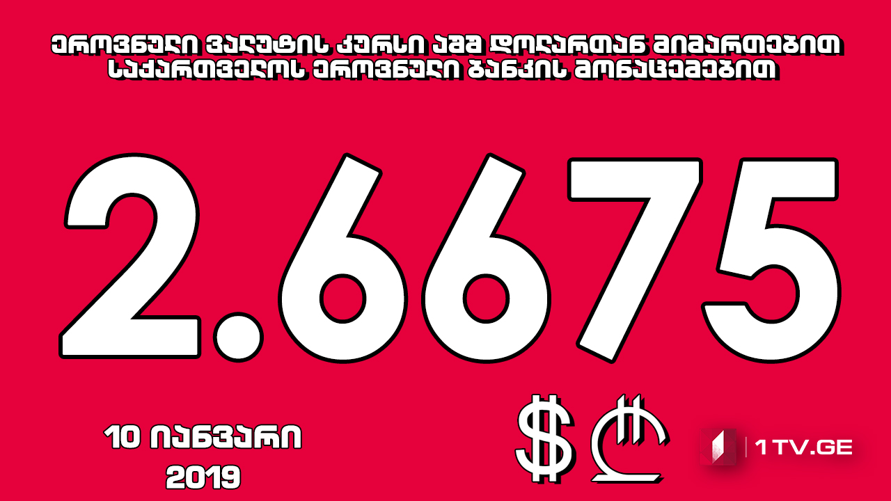 1 აშშ დოლარის ოფიციალური ღირებულება 2.6675 ლარი გახდა