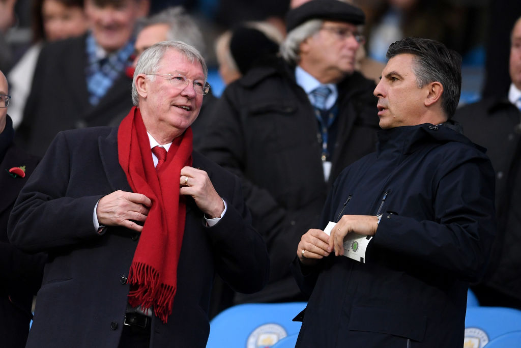 MANCHESTER, ENGLAND - NOVEMBER 11:  Sir Alex Ferguson is seen in the stands prior to the Premier League match between Manchester City and Manchester United at Etihad Stadium on November 11, 2018 in Manchester, United Kingdom.  (Photo by Laurence Griffiths/Getty Images)