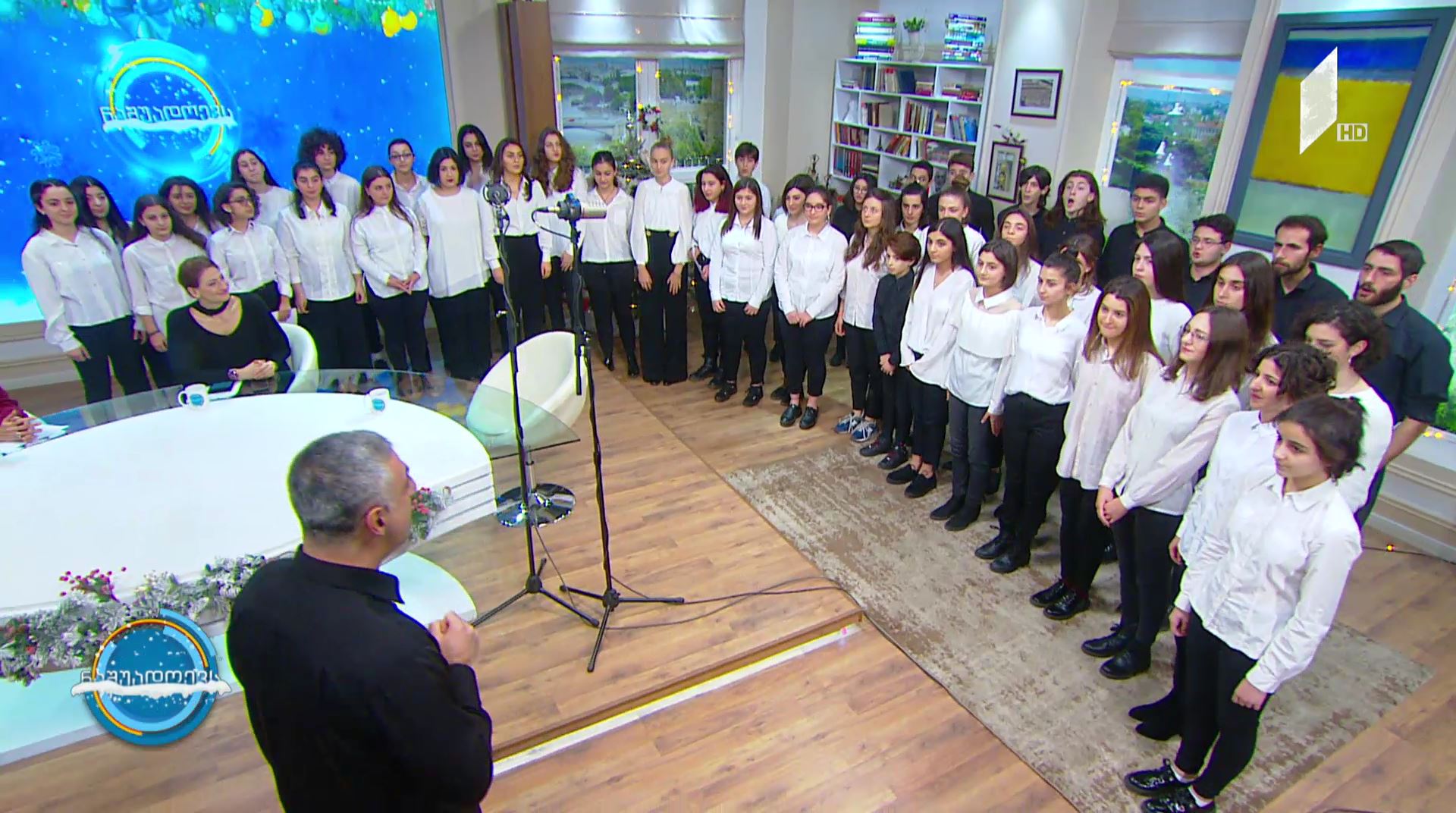 მუსიკა #ნაშუადღევს ევგენი მიქელაძის სამუსიკო სკოლის საგუნდო-სადირიჟორო განყოფილების გუნდი -  Les feuilles mortes - Joseph Kosma