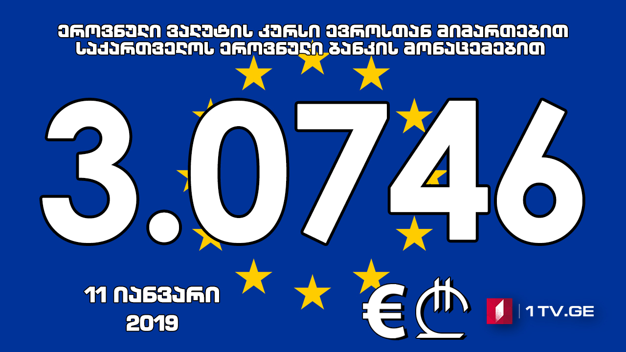 1 ევროს ოფიციალური ღირებულება 3.0746 ლარი გახდა