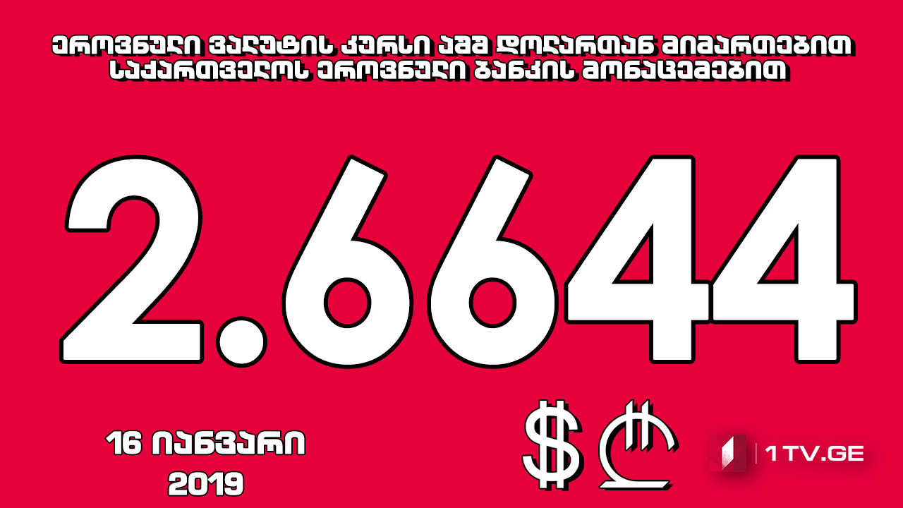 1 აშშ დოლარის ოფიციალური ღირებულება 2.6644 ლარი გახდა
