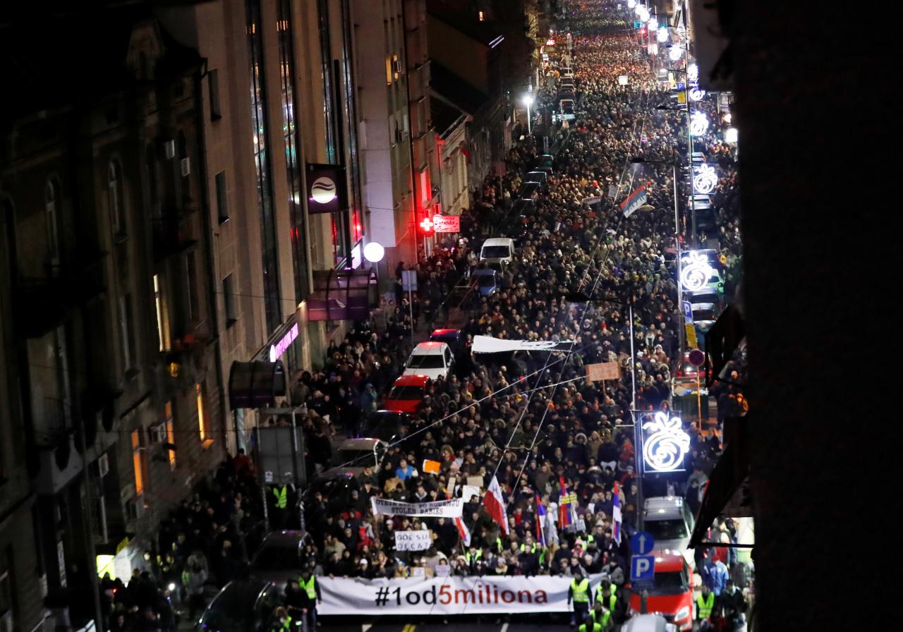 ბელგრადში პრეზიდენტისა და მმართველი პარტიის საწინააღმდეგო აქცია გაიმართა
