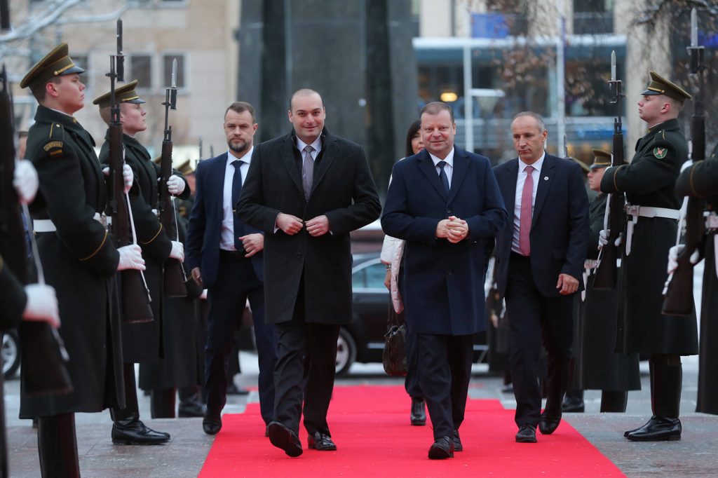 Mamuka Bakhtadze met Prime Minister of Lietuva Saulius Skvernelis