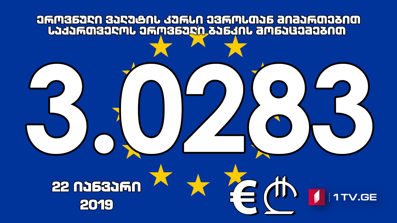 1 ევროს ოფიციალური ღირებულება 3.0283 ლარი გახდა