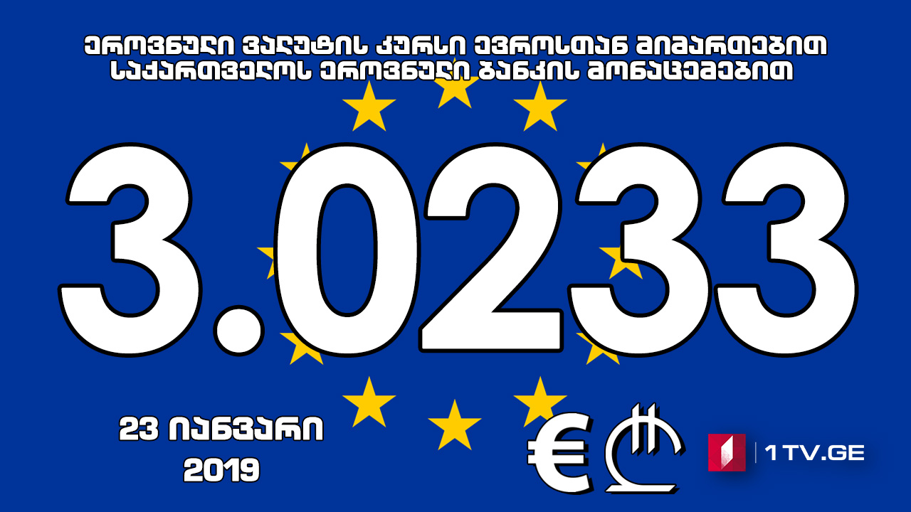 1 ევროს ოფიციალური ღირებულება 3.0233 ლარი გახდა