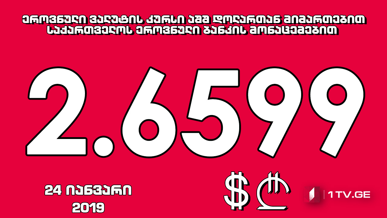 1 აშშ დოლარის ოფიციალური ღირებულება 2.6599 ლარი გახდა