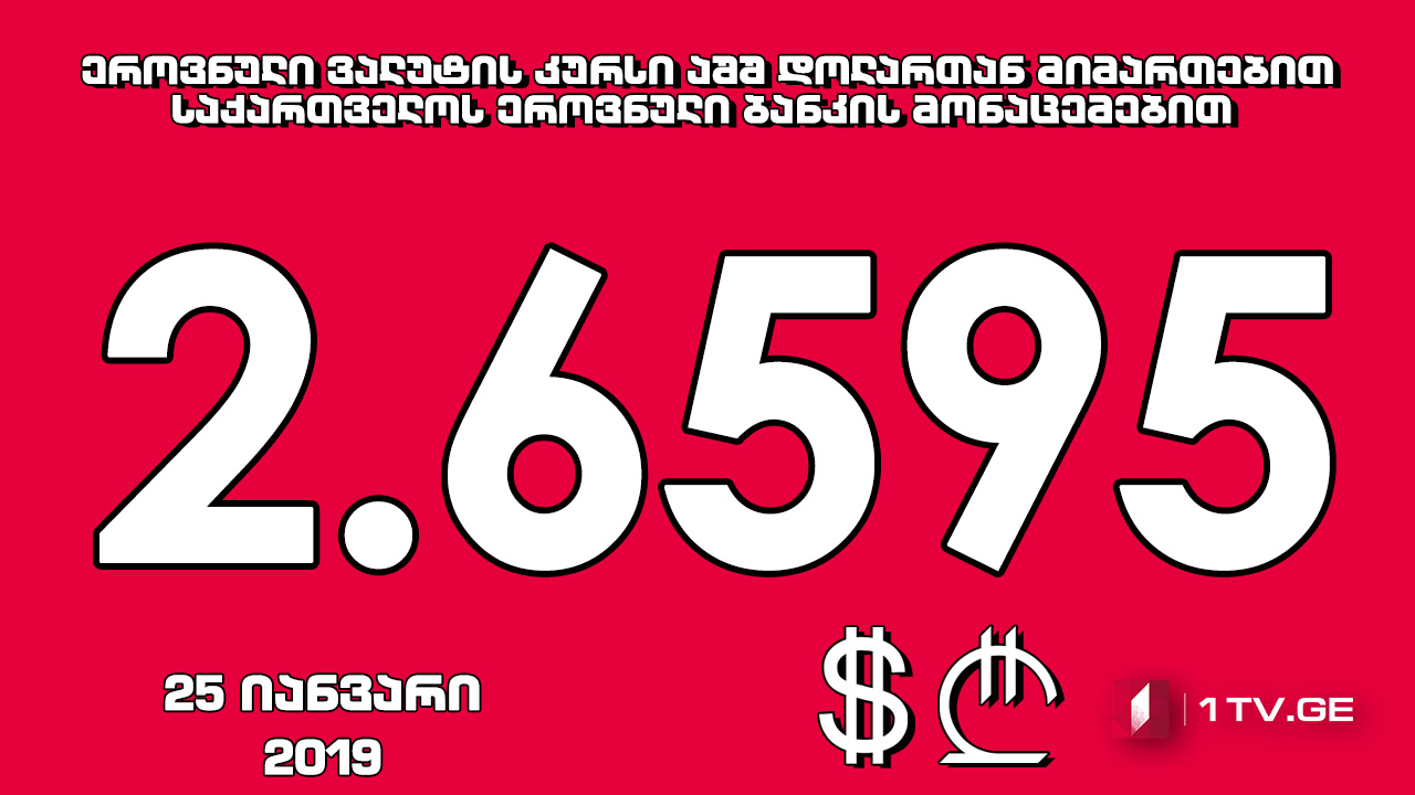 1 აშშ დოლარის ოფიციალური ღირებულება 2.6595 ლარი გახდა
