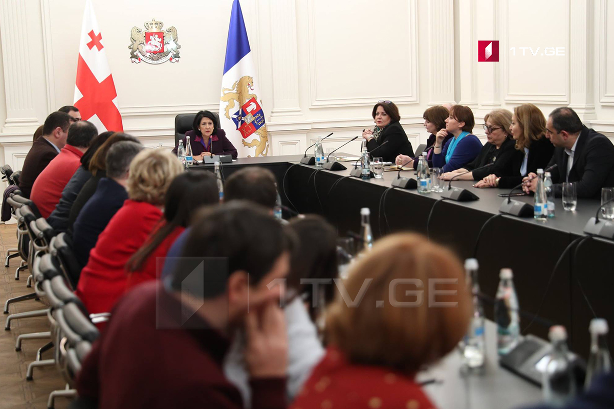 სალომე ზურაბიშვილი ცილისმწამებლური და ცრუ ინფორმაციის გავრცელებასთან დაკავშირებულ საკითხებზე არასამთავრობო ორგანიზაციებს ხვდება