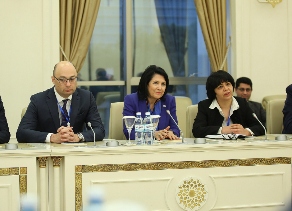 სალომე ზურაბიშვილმა აზერბაიჯანის მილი მეჯლისში საპარლამენტო ურთიერთობების გაღრმავების მნიშვნელობაზე იმსჯელა