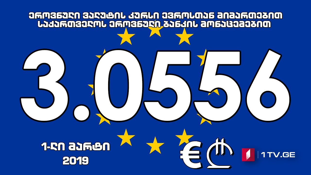 1 ევროს ოფიციალური ღირებულება 3.0556 ლარი გახდა