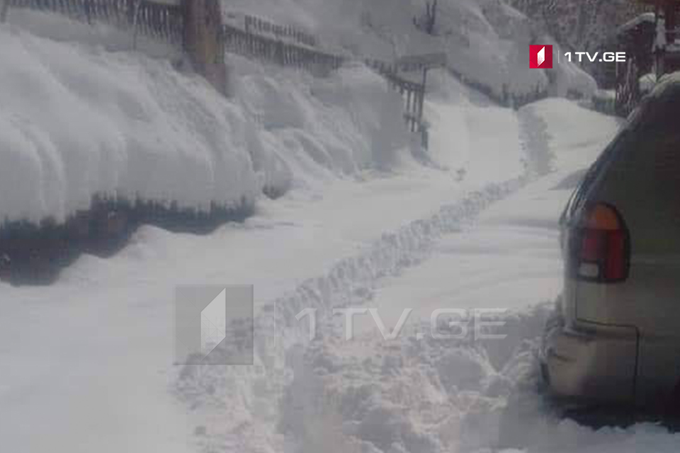 ხულოს მაღალმთიან სოფლებში თოვლის საფარმა ერთ მეტრს მიაღწია