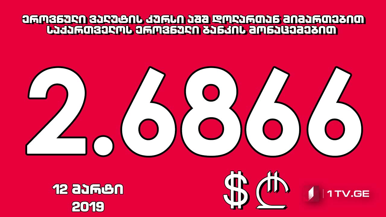 1 აშშ დოლარის ოფიციალური ღირებულება 2.6866 ლარი გახდა